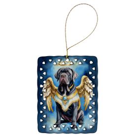Neapolitan Mastiff My Angel Porcelain Ornament Christmas Tree Hanging Decorations for Home Christmas Holiday, Rectangle, Gift, Multicolor