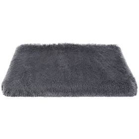 Dog Bed Soft Plush Cushion Cozy Warm Pet Crate Mat Dog Carpet Mattress with Long Plush for S/M Dogs