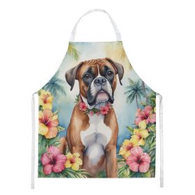 Boxer Luau Apron Cooking Kitchen Server Baking Crafts Gardening for Adult Women Men, Unisex, Large, Multicolor