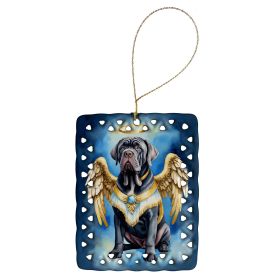 Neapolitan Mastiff My Angel Porcelain Ornament Christmas Tree Hanging Decorations for Home Christmas Holiday, Rectangle, Gift, Multicolor