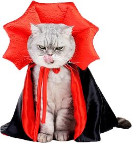 Pet Halloween Vampire Baron Cloak, Festival Cosplay Robe, Pet Halloween Costume Clothes Suit for Medium and Large Cats and Dogs
