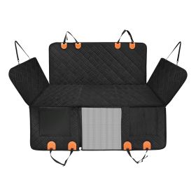 Dog Car Seat Cover For Back Seat Waterproof Oxford Cloth Seat Cover Hammock Non-Slip Scratchproof Back Seat Extender with Side Flap Mesh Window S