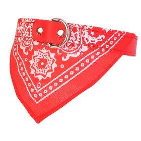 Adjustable Bandana Leather Pet Collar Triangle Scarf (Option: red_l)